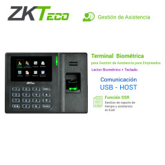 Control de asistencia checador autónomo biométrico 500 usuarios 500 huellas 50 000 registros ZKTECO LX14