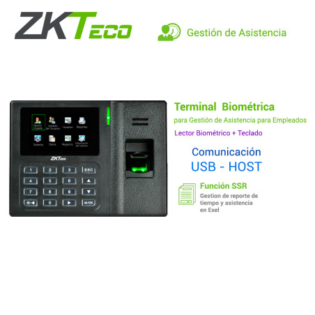 Control de asistencia checador autónomo biométrico 500 usuarios 500 huellas 50 000 registros ZKTECO LX14