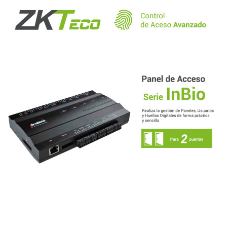 Panel de control de acceso 2 puertas 4 lectoras 3 000 huellas ZKTECO INBIO260
