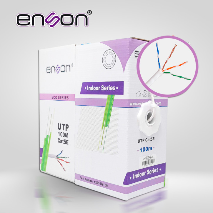 Cable UTP Cat5E CCA para uso interior Cat5E CCA Calibre 24 AWG ENSON 12251W100 Cable UTP Cat5E CCA para uso interior Cat5E CCA Calibre 24 AWG ENSON 12251W100