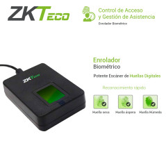Enrolador de huellas Interfaz USB 1.1/2.0 Sensor óptico 500 dpi SDK disponible ZKTECO ZK9500