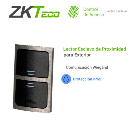 Lector de proximidad esclavo para control de acceso lector de proximidad 125Khz Wiegand 26bits ZKTECO KR503E