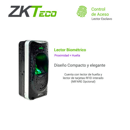 Lector biométrico y de proximidad huella y tarjeta RFID RS485 IP65 ZKTECO FR1200