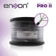 CABLE UTP CAT5E ENSON 13151B305 DOBLE FORRO SERIE PRO-II CALIBE 24 AWG 100% COBRE BOBINA DE 305 METROS FORRO PE COLOR NEGRO Y PV