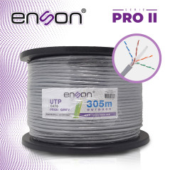 CABLE UTP CAT6 ENSON 13161G305 SERIE PRO-II CALIBE 23 AWG 100% COBRE DE ALTO RENDIMIENTO BOBINA DE 305 METROS FORRO PVC COLOR GR