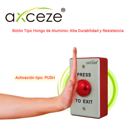 Botón liberador tipo hongo liberador tipo hongo activación tipo PUSH montaje en pared AXCEZE AX-B70R