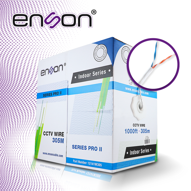 CABLE UTP ENSON 12141W305 4C/24 COLOR BLANCO SERIE PRO-II 100% COBRE IDEAL PARA INSTALACIONES DE CCTV ANALOGICO (VIDEO Y ALIMENT