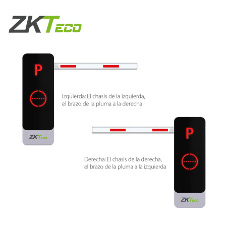 Barrera vehicular articulada mástil articulado 90 grados apertura por medio de APP alimentación AC 110V 60Hz ZKTECO BGM1145L-90
