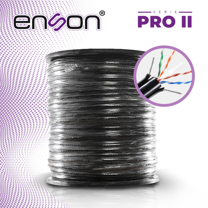 CABLE UTP PARA ELEVADOR CAT6 ENSON 43352B3055 SERIE PRO-II CALIBE 23 AWG 100% COBRE DE ALTO RENDIMIENTO BOBINA DE 305 METROS FOR