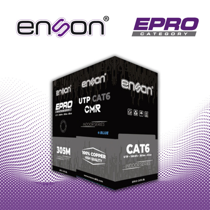 Cable UTP Cat6 UTP 4 pares 23 AWG ENSON EPRO-CAT6-BL