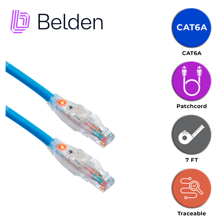 Patch cord traceable UTP Cat6A Categoría 6A UTP 2.1 metros BELDEN CAT1106007