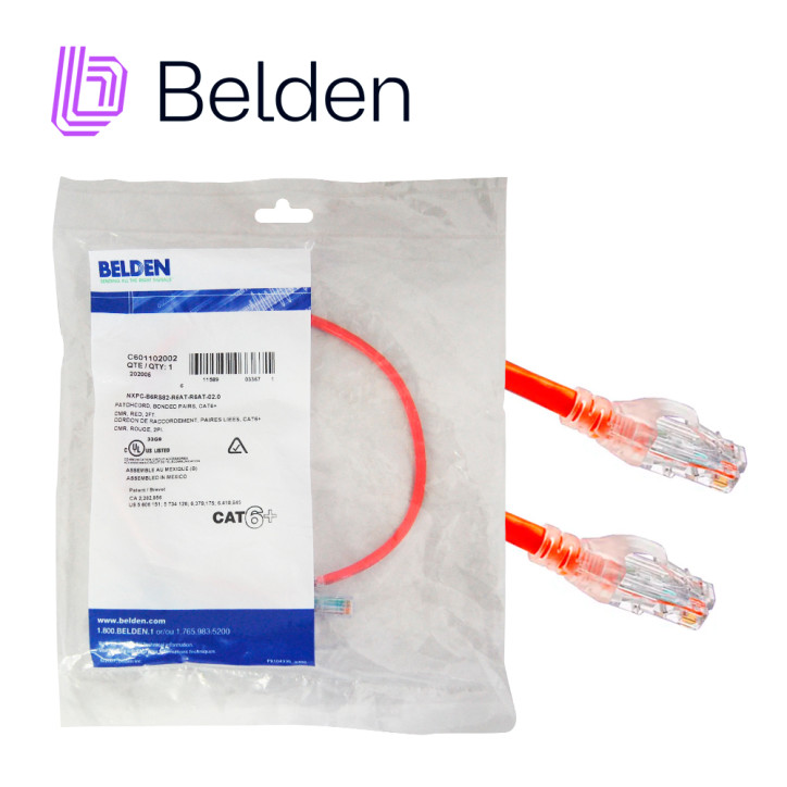 Patch cord UTP Cat6 UTP Cat6 4 pares 24 awg 0.6 m BELDEN C601102002 Patch cord UTP Cat6 UTP Cat6 4 pares 24 awg 0.6 m BELDEN C601102002