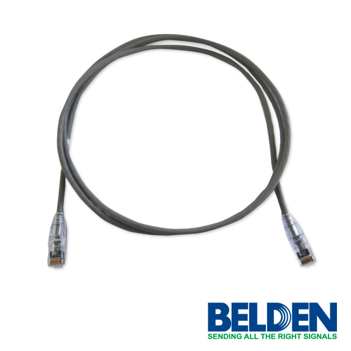 PATCH CORD DIAMETRO REDUCIDO UTP CAT6A BELDEN CAD1108005 / INTERIOR / GRIS / 4 PARES / 28 AWG / FORRO PVC / CMR / 5 PIES 1.5 MET