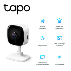 Cámara Wi-Fi de seguridad para el hogar 3MP visión nocturna 30 feet audio bidireccional TP-LINK TAPO C110