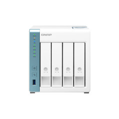 QNAP TS-431P3 NAS Tower Annapurna Labs Alpine AL-314 4 GB DDR3 0 TB QNAP Turbo System Turquesa, Blanco