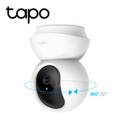 Cámara Wi-Fi para interior 3 MP visión nocturna hasta 30 pies panorámica horizontal 360° TP-LINK TAPO C210