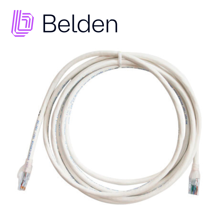PATCH CORD TRACEABLE UTP CAT6A BELDEN CAT1109002 / INTERIOR / BLANCO / 4 PARES / 24 AWG / FORRO PVC / CMR / 2 PIES 0.6 METROS