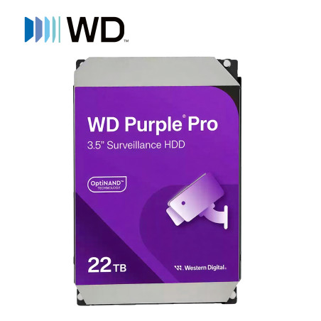 Disco duro para videovigilancia 22TB 3.5 pulgadas Optimizado para videovigilancia WESTERN DIGITAL WD221PURP