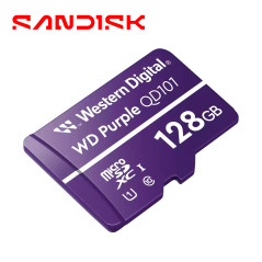 Tarjeta de memoria microSDXC 128 GB optimizada para videovigilancia 24/7 factor de forma microSDXC WESTERN DIGITAL WDD128G1P0C