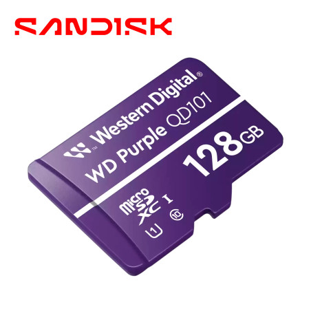 Tarjeta de memoria microSDXC 128 GB optimizada para videovigilancia 24/7 factor de forma microSDXC WESTERN DIGITAL WDD128G1P0C