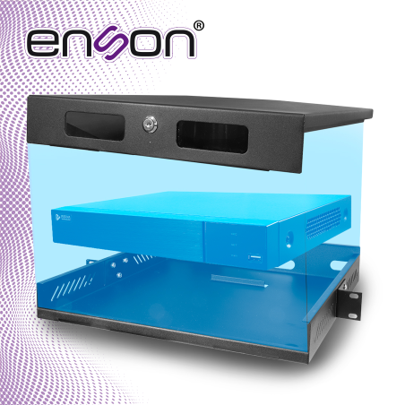 Gabinete para DVR racqueable Racqueable 455x420x74.5mm Tapa frontal totalmente desmontable ENSON LINCE18+