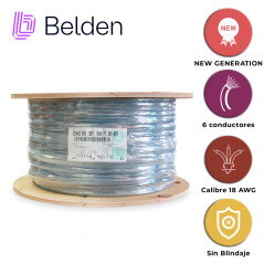 CABLE DE SEGURIDAD Y ALARMA BELDEN 5304UE 0081000 / INTERIOR / GRIS / 6 CONDUCTORES / 18 AWG / MULTIFILAR / FORRO PVC / CMR / BO