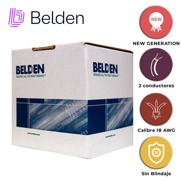 Cable de alarma contra incendios Riser-FPLR 2 conductores 18 AWG BELDEN 5320UL 002U1000