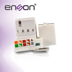 Conector Jack RJ45 CAT6 CAT6 90 grados ponchado protector contra polvo ENSON ENS-JC6WH BLANCO