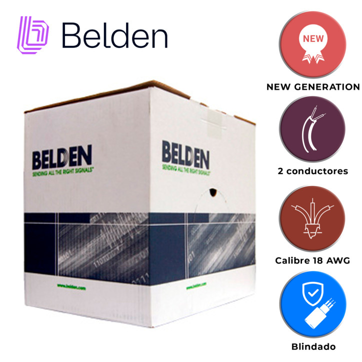Cable de alarma contra incendios Riser-FPLR 2 conductores 18 AWG BELDEN 5320FL 002U1000