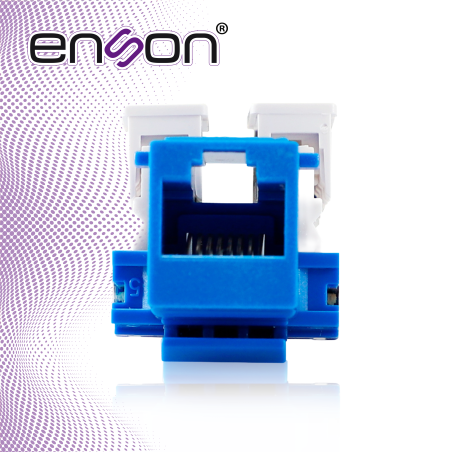 Conector jack RJ-45 Cat5E 90° CAT5E a 90° color azul ENSON ENS-JC5BL AZUL