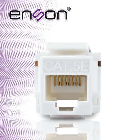 Conector jack RJ45 Cat5E ángulo 90 grados Categoría 5E Ángulo 90 grados Sin ponchadora ENSON ENS-JTL5EWH BLANCO
