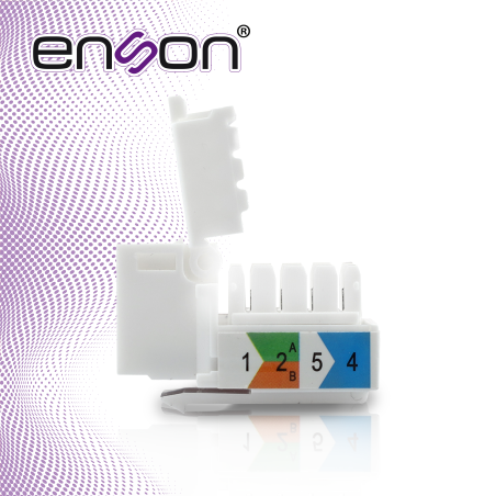 Jack RJ45 categoría 6 Categoría 6 90 grados Ponchado fácil sin pinzas ENSON ENS-JTL6W BLANCO