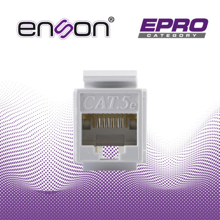 Conector modular Jack RJ45 Categoría 5E Terminación sin herramienta Posición vertical ENSON EPRO-TLJACK5E-WH