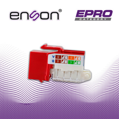 Conector modular Jack RJ45 Categoría 5E Terminación sin ponchadora Posición vertical ENSON EPRO-TLJACK5E-RD