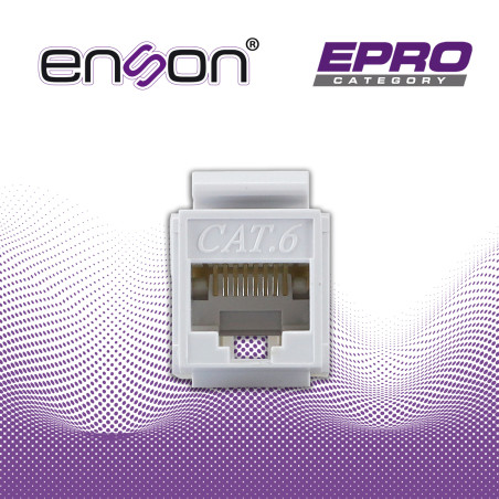 Jack RJ45 modular Cat 6 Cat 6 terminado sin pinzas posición vertical ENSON EPRO-TLJACK6-WH