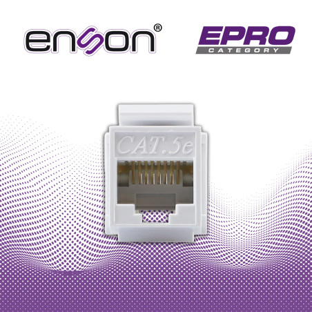 Jack RJ45 modular Cat 5e Cat 5e POSICION VERTICAL COLOR BLANCO ENSON EPRO-JACK5E-WH