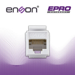 Conector modular Jack RJ45 Cat 6 Cat 6 posición vertical color blanco ENSON EPRO-JACK6-WH