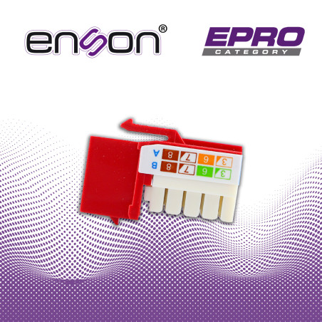 Jack RJ45 modular Cat 6 Cat 6 Posición vertical Color rojo ENSON EPRO-JACK6-RD