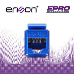 Conector modular Jack RJ45 Cat 6 Cat 6 Modular Posición vertical ENSON EPRO-JACK6-BL
