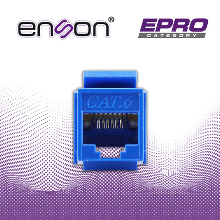 Conector modular Jack RJ45 Cat 6 Cat 6 Modular Posición vertical ENSON EPRO-JACK6-BL