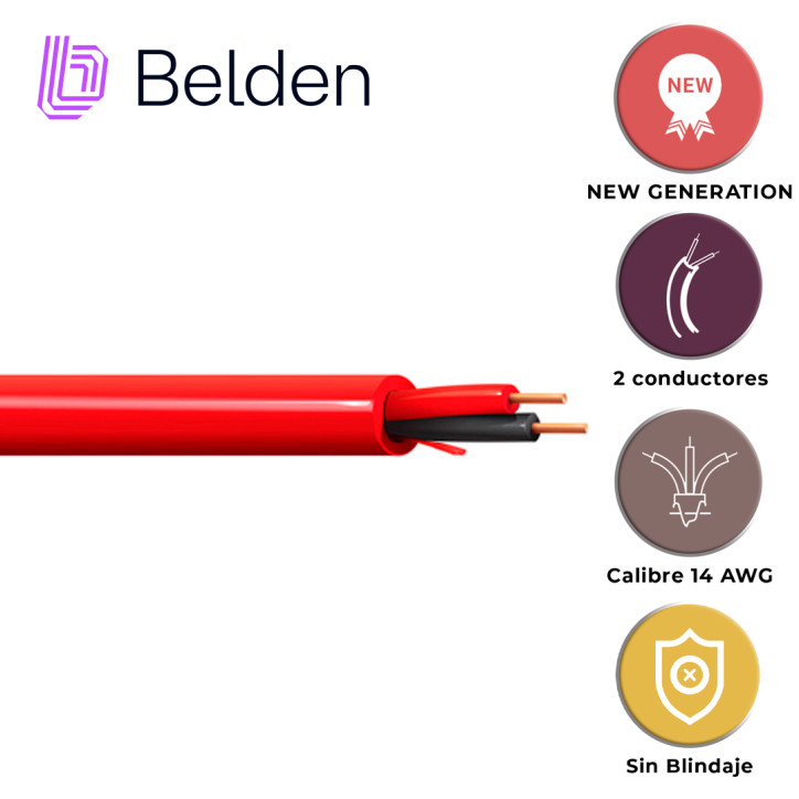 Cable de alarma contra incendios Riser-FPLR 2 conductores 14 AWG BELDEN 5120UL 0021000