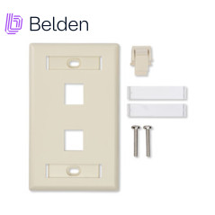 Placa de pared 2 puertos KeyConnect 2 puertos KeyConnect Almendra BELDEN AX103923