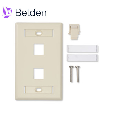 Placa de pared 2 puertos KeyConnect 2 puertos KeyConnect Almendra BELDEN AX103923