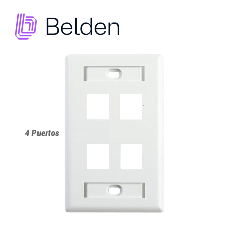 Placa de pared faceplate 4 puertos 4 puertos Interior Plástico ignífugo BELDEN AX102249