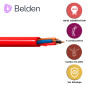 CABLE DE ALARMA CONTRA INCENDIOS BELDEN 5302UL 002U1000 / INTERIOR / ROJO / 4 CONDUCTORES / 18 AWG / SOLIDO / FORRO PVC / CMR - 