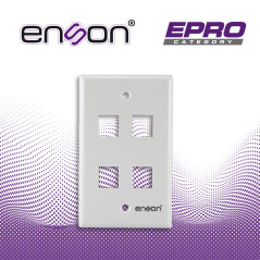 Placa de pared faceplate 4 puertos 4 puertos uso en interior Plástico ABS ENSON EPRO-FP40