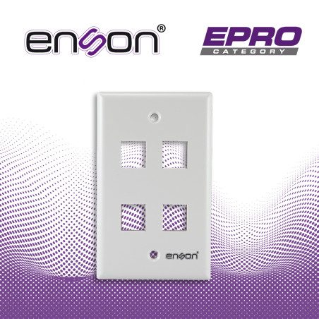 Placa de pared faceplate 4 puertos 4 puertos uso en interior Plástico ABS ENSON EPRO-FP40