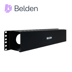 Organizador horizontal para fibra óptica 2 unidades de rack con tapa peines de policarbonato BELDEN 9512-1902N