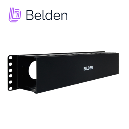 Organizador horizontal para fibra óptica 2 unidades de rack con tapa peines de policarbonato BELDEN 9512-1902N