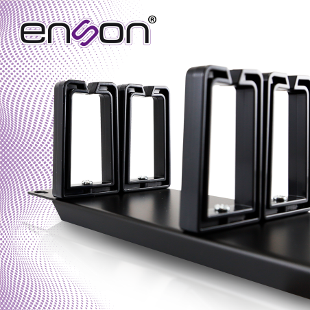 Organizador horizontal para rack 2U posición frontal con peines de policarbonato ENSON ENS-CMR24